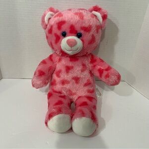 PINK HEARTS BEAR BUILD A BEAR TEDDY BEAR 2022 VALENTINES BEAR BLUE EYES 16”